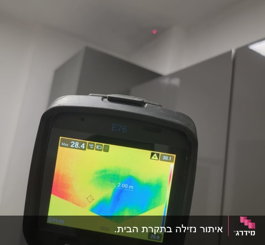 מצלמה תרמית מציגה תמונה צבעונית על מסך
